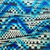 90 Pre Made Etched Pattern #080 Southwest, Twiz Red Silver CBS Dichroic on Thin Clear Glass