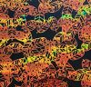 90 Pre Made Etched Pattern #081 Native American Leaf, Voltage Salmon CBS Dichroic on Thin Black Glass