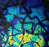 90 Pre Made Etched Pattern #091 Chrysanthemum, Fusion RB2 CBS Dichroic on Thin Clear Glass