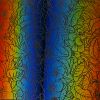 90 Pre Made Etched Pattern #092 Plumeria, Rainbow C Candy CBS Dichroic on Thin Black Glass