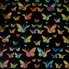 90 Pre Made Etched Pattern #094 Small Butterflys, Fusion Mixture Dichroic on Thin Black Glass