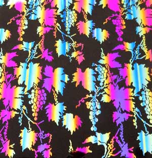 90 Pre Made Etched Pattern #095 Grapes, RBA G-Magenta Blue CBS Dichroic on Thin Black Glass