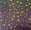 90 Pre Made Etched pattern #097 Stars, Aurora Borealis G-Magenta Dichroic on Thin Clear Glass