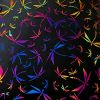 90 Pre Made Etched Pattern #100 Origami Dragonflies, Fusion G Magenta Blue CBS Dichroic on Thin Clear Glass