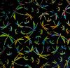 90 Pre Made Etched Pattern #100 Origami Dragonflies, Fusion Mixture #1 Dichroic on Thin Black Glass