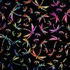 90 Pre Made Etched Pattern #100 Origami Dragonflies, Fusion RB2 #1, CBS Dichroic on Thin Black Glass