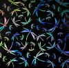 90 Pre Made Etched Pattern #100 Origami Dragonflies, Fusion Mixture #2, CBS Dichroic on Thin Black Glass