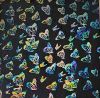 90 Pre Made Etched Pattern #101 Moths, Fusion Mixture CBS Dichroic on Vintage FX Thin Clear Glass
