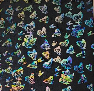 90 Pre Made Etched Pattern #101 Moths, Fusion Mixture CBS Dichroic on Vintage FX Thin Clear Glass