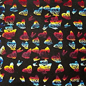 90 Pre Made Etched Pattern #101 Moths, RBA Candy CBS Dichroic on Thin Clear Glass