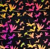 90 Pre Made Etched Pattern #102 May Flies, Aurora Borealis G-Magenta CBS Dichroic on Vintage FX Thin Clear Glass