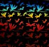90 Pre Made Etched Pattern #102 May Flies, RBD Candy CBS Dichroic on Thin Black Glass