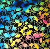 90 Pre Made Etched Pattern #103 Med Ginkgo, Cool Lava CBS Dichroic on Thin Clear Glass