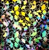 90 Pre Made Etched Pattern #103 Med Ginkgo, Corkscrew CBS Dichroic on Vintage Uroboros Thin Clear Glass