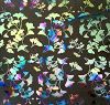 90 Pre Made Etched Pattern #104 Small Ginkgo, Reptilian Dichroic on Vintage Uroboros Thin Clear Glass