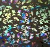 90 Pre Made Etched Pattern #104 Small Ginkgo, Reptilian CBS Dichroic on Vintage Uroboros Thin Clear Glass