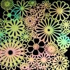 90 Pre Made Etched Pattern #105 Flowers, Aurora Borealis G-Pink CBS Dichroic on Thin  Black Glass