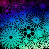 90 Pre Made Etched Pattern #105 Flowers, RB2 CBS Dichroic on Vintage FX Thin Black Glass