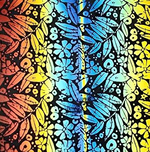 90 Pre Made Etched Pattern #106 Batik, RBC Candy CBS Dichroic on Thin Clear Glass