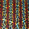 90 Pre Made Etched Pattern #108 Leaf Skeleton, RBA Candy CBS Dichroic on Thin Clear Glass