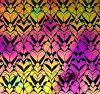 90 Pre Made Etched Pattern #113 Hearts and Flowers, Aurora Borealis G-Magenta CBS Dichroic on Thin Clear Glass