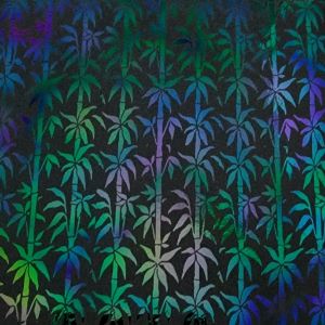 90 Pre Made Etched Pattern #115 Bamboo, Aurora Borealis Purple CBS Dichroic on thin Black Glass
