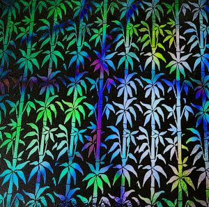 90 Pre Made Etched Pattern #115 Bamboo, Corkscrew CBS Dichroic on thin Black Glass