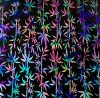 90 Pre Made Etched Pattern #115 Bamboo, Fusion Mixture Dichroic on Thin Black Glass