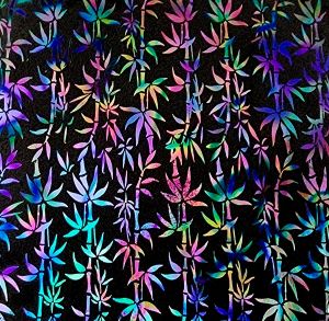 90 Pre Made Etched Pattern #213 Bamboo, Fusion Mixture CBS Dichroic on Thin Black Glass