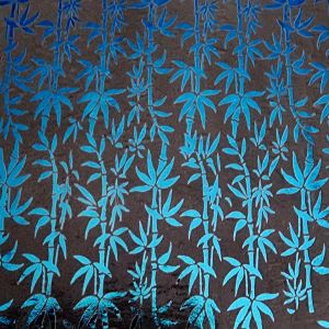 90 Pre Made Etched Pattern #213 Bamboo, P-Teal CBS Dichroic on thin Clear Glass