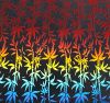 90 Pre Made Etched Pattern #213 Bamboo, RBD Candy CBS Dichroic on thin Black Glass
