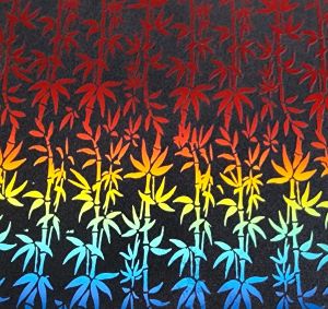 90 Pre Made Etched Pattern #213 Bamboo, RBD Candy CBS Dichroic on thin Black Glass