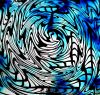 96 Pre Made Etched Pattern #116 Vortex 2, Fusion R-Silver CBS Dichroic on Spectrum Thin Black Glass