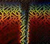 90 Pre Made Etched Pattern #117 Small Zebra, RBC Candy CBS Dichroic on Thin Clear Glass
