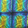 90 Pre Made Etched Pattern #118 Lace, RBB Cyan Red CBS Dichroic on Thin Black Glass