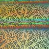 90 Pre Made Etched Pattern #118 Lace, Tropical Rays 2" CBS Dichroic on Thin Clear Glass