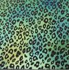 90 Pre Made Etched Pattern #120 Leopard, Aurora Borealis Cyan Copper CBS Dichroic on Thin Clear Glass