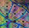 90 Pre Made Etched Pattern #121 Roman Spirals, Reptilian Dichroic on Thin Black Glass
