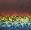90 Pre Made Etched Pattern #122 Celtic Hearts, RBD Candy CBS Dichroic on Thin Clear Glass