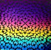 90 Pre Made Etched Pattern #123 Exploding Hearts, RBD G-Magenta Blue CBS Dichroic on Thin Clear Glass