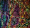 90 Pre Made Etched Pattern #126 Peacock Feathers, Pixie Stix Mixture #2 CBS Dichroic on Thin Black Glass