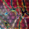 90 Pre Made Etched Pattern #126 Peacock Feathers, Reptilian CBS Dichroic on Thin Black Glass