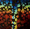 90 Pre Made Etched Pattern #127 Cherry Blossoms, RBC Candy CBS Dichroic on Thin Clear Glass