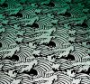 90 Pre Made Etched Pattern #133 Waves, R-Silver Blue CBS  Dichroic on Thin Black Glass