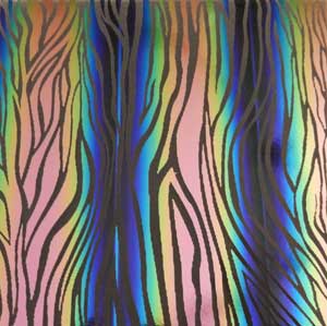 90 Pre Made Etched Pattern #138 Wood Grain, RBB G-Pink Dichroic on Thin Clear Glass