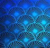 90 Pre Made Etched Pattern #139 Florida Fans, Y-Blue CBS Dichroic on Thin Black Glass