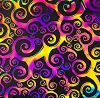 90 Pre Made Etched Pattern #140 Curly Waves, Aurora Borealis G-Magenta Blue CBS Dichroic on Thin Clear Glass