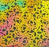 90 Pre Made Etched Pattern #147 , Nouveau, Aurora Borealis G-Magenta CBS Dichroic on Thin Black Glass