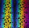 90 Pre Made Etched Pattern #147 Nouveau, RBC G-Magenta CBS Dichroic on Vintage Uroboros FX Thin Clear Glass