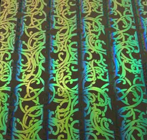 90 Pre Made Etched Pattern #147 Nouveau, Tropical Rays 3/4" CBS Dichroic on Thin Clear Glass